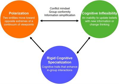 A Framework on Polarization, Cognitive Inflexibility, and Rigid Cognitive Specialization
